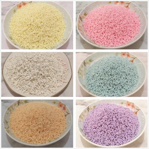 20g/lot Fake Candy Sweets Sugar Long Cylindrical Polymer Soft Clay Sprinkles for DIY Crafts Tiny Cute plastic klei Accessories