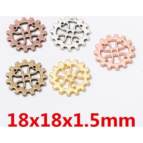 20pcs/Pack 18mm Mini Hearts DIY Manchanical Steampunk Gears with 5 Colors Available