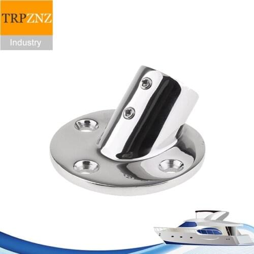 316 stainless steel 45 degree round pipe seat flange Yacht accessories Marine hardware Awning railing handrail fixed base