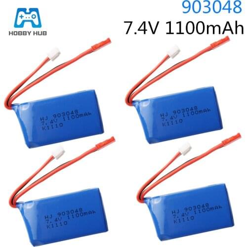 7.4V 1100mAh 25c lipo batery For Wltoys A949 A959 A969 A979 K929 1/18 HJ 903048 k1110 RC Helicopter Airplane Cars Boats