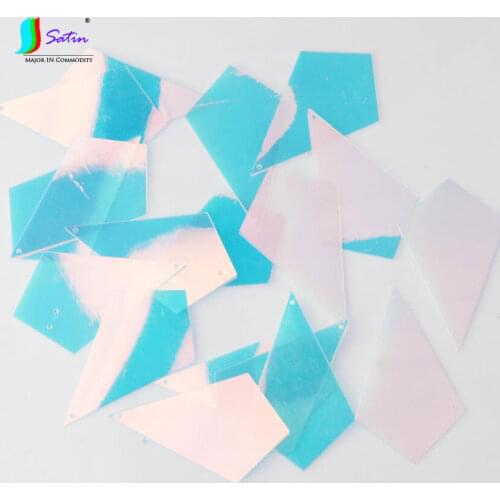 Wholesale 30*49mm 96pcs Gold Light Transparent Diamond Sequins Belly Dance Clothes Accessories Wedding Dress Bag Sequins A0075F