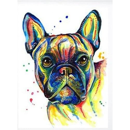 Full Square round Diamond picture 5D DIY Diamond Painting French bulldog Embroidery Cross Stitch kit diamond Mosaic Home Decor