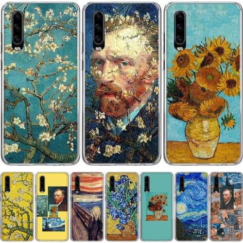 Paintings Starry Night Van Gogh Phone Case for Huawei P30 P40 P20 P10 Mate 20 10 30 Lite Pro P Smart Z Plus + Art Luxury Cover C