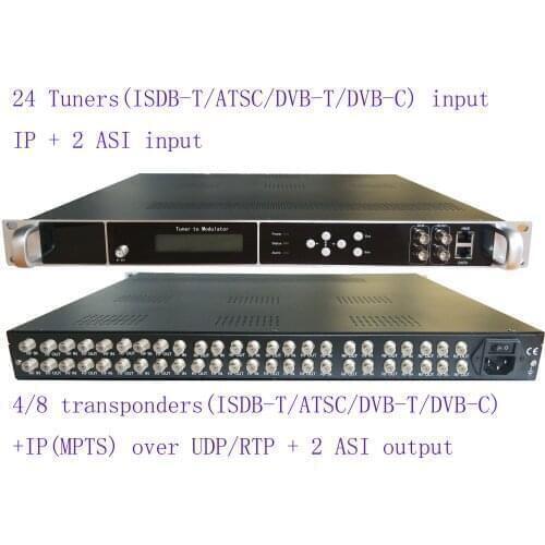 24 way dvb-s2/S to DVB-T digital catv modulator, 24 way DVB-T tuner to DVB-T RF modulator, TV headend for hotel/school/hospital
