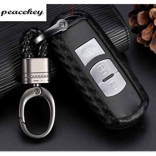 Carbon Silicone Car Key Case Cover holder For Mazda 2 3 5 6 8 CX5 CX7 CX9 M6 GT Atenza Axela Familia Keychain 2/3/4 BTN