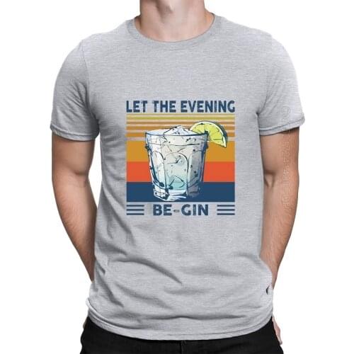 T shirt summer printed sweatshirt Martini Cocktail Let The Evening Be Gin Funny Vintage Mens T-Shirt Cotton Tee