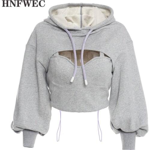 Женские короткие толстовки HNFWEC China At AliExpress