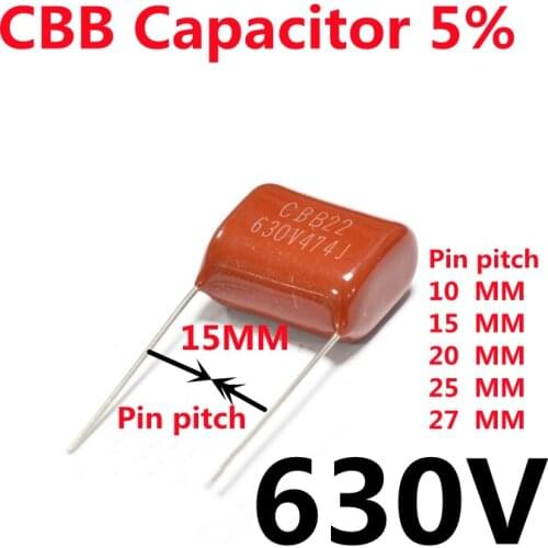 10pcs CBB Capacitor 630V 1uF 10nF 223 333 473 683 104 154 224 334 335 474 564 684 824 105 102 222 472 332 103 153 155 205 225 5