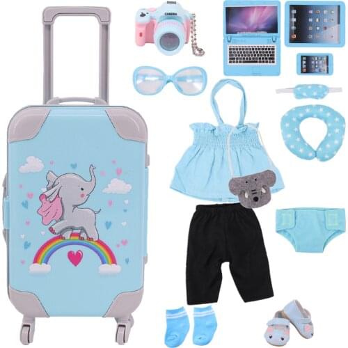 Reborn Doll Clothes Shoes Suitcase Accessories FitS 18 Inch American&43Cm Baby New Born Doll Our Generation Girl`s Toy DIY Gifts