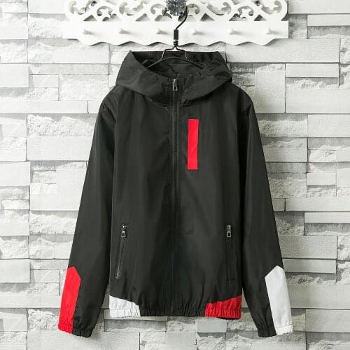 Jacket male Korean of the trend of Japanese students handsome jackets boys the thin of long sleeves hooded coat