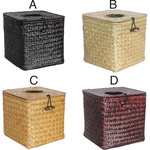 Natural Seaweed Square Tissue Box Cover Seaweed HandWoven Paper Towel Napkin Dispenser For Home Restaurant astounding