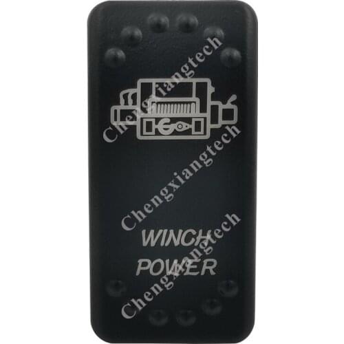 Laser Etched - WINCH POWER- Led Backlit Rocker Switch Cap for Car Boat Truck Rv Switch Auto DIY Replacing, Cover Only