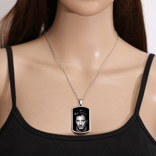 Fashion Custom Name Necklace Johnny Hallyday Pendants necklaces for women Men Womens stainless steel necklace Gold Jewelry2021