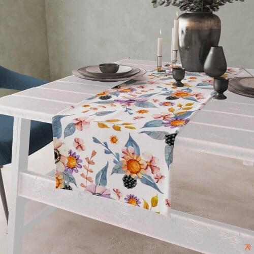 Digital Printing Table Cloth Pattern Easy To Clean Table Decor Runner