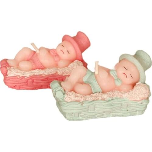 2021 new craft candles cute childrens birthday party cake decoration ornaments cradle painted baby candles