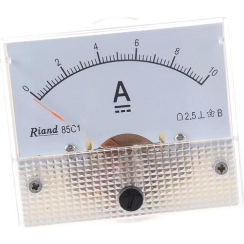 New 85C1 DC 0-10A Rectangle Analog Panel Ammeter Gauge