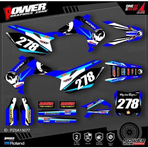 PowerZone Custom Team Graphics Backgrounds Decals 3M Stickers Kit For HONDA 2014-2017 CRF250R 2013-2016 CRF450R 077