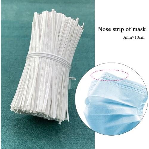 3mm 100/200/300/500/1000pcs Plastic Nose Wire Bar for DIY MASK Single Core Nose Bridge Clips Jewelry Making Material Access