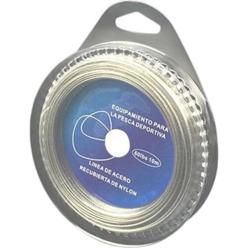 10M 7 Strands Coated Braided Stainless Wire Fishing Rigging Material Coating Wire Leader Coating Jigging Wire Lead Fish Line