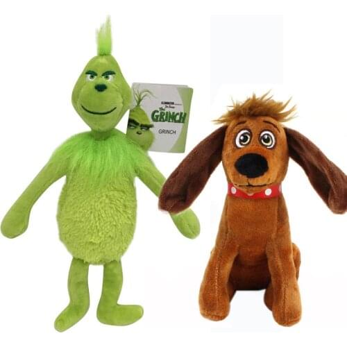 2Pcs/lot How the Grinchs Stole Plush Toys Grinch Plush Toy Animal Dog Stuffed Doll For Kids Children Birthday Christmas Gifts