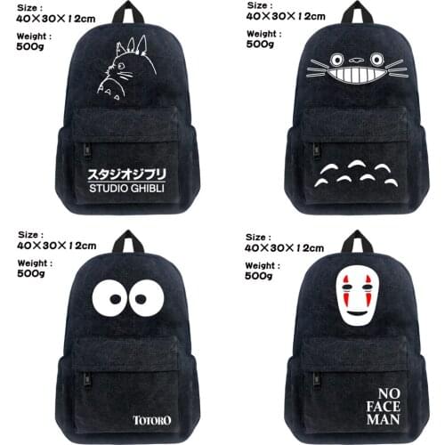 Anime My Neighbour Totoro Casual Student School Bag Rucksack Travel Bag Cell Phone Pocket Backpack Shoulder Fashion Canvas Bag