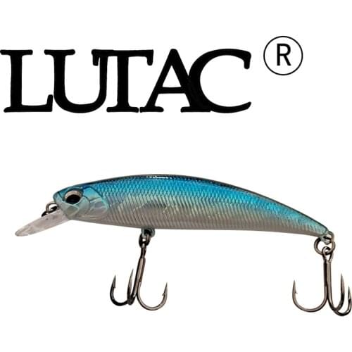 LUTAC Minnow Lure LM70s 70mm 8.9g Small Sinking Minnow Black Jerkbait Minnow Hard Baits