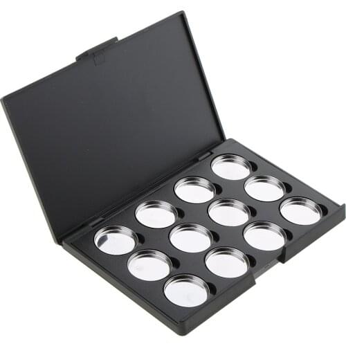Empty Makeup DIY Eyeshadow Highlighter Powder Magnetic Palette Pallet Tray Black