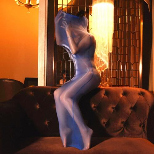 Sexy Women Unisex 912 Needle Shiny Bodysuit Sheer Transparent Pantyhose Sexy Tights Cocoon Body Stockings Lingerie Gay Wear F30