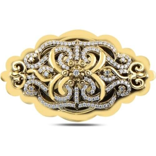 Silver 925 Sterling Zircon Cubic Zirconia Authentic Brooch