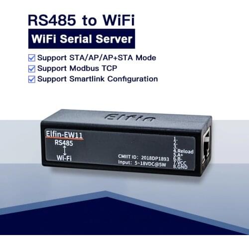 Serial Port RS485 to WiFi Device IOT Server Module Elfin-EW11 Support TCP/IP Telnet Modbus TCP Protocol