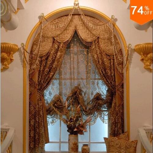 Arab Mine Brown Golden Egypt Gold curtains Dinning Room kitchen curtains Elegant curtains for living room Round door curtain