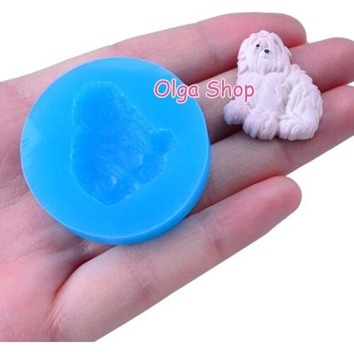DYL415 26.2mm x 21.9 Dog Silicone Mold Fondant Cake Decoration Candy Resin Clay Earrings Necklace Craft Soap Candle FOOD SAFE