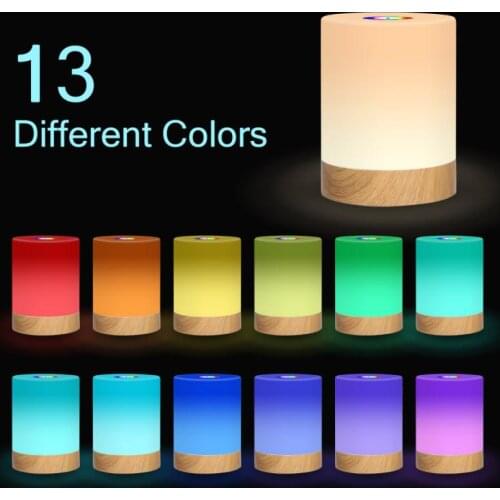 LED Night Light Portable Table Bedside Lamps Warm White Light and Color Changing Rechargeable RGB Smart Touch Colorful Lamp