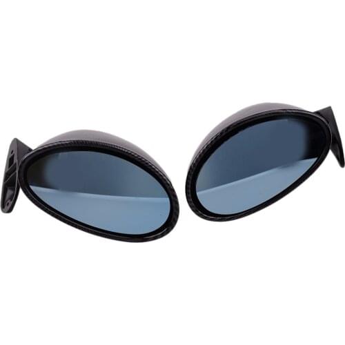 Universal 2Pcs/Set Car Carbon Fiber Style Vintage Side View Wing Blue Mirrors