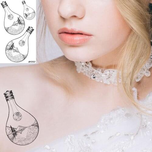 VANKIRS Little Bulb Peak Custom Arm Black Fake Tattoos Stickers Women Chest Art Tatto Temporary Men Ankle Sexy Custom Tattoo DIY