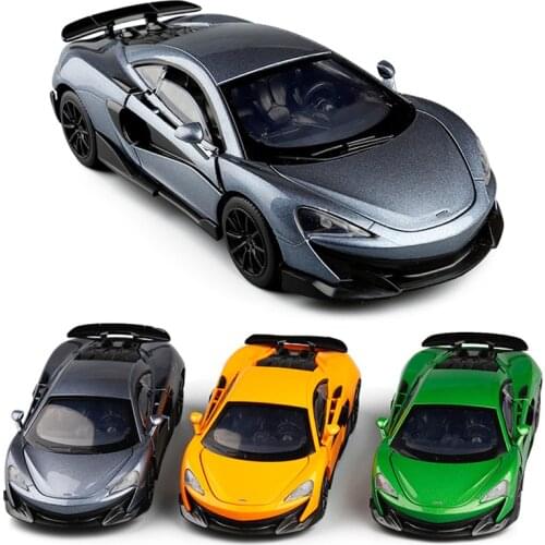 High Simulation 1:32 600LT Supercar Alloy Diecast Car Model Pull Back Toy Electronic Car Gift For Kids V132
