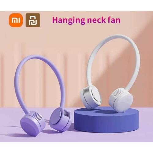 Xiaomi Qualitell Hanging Neck Fan Portable Mini Leafless USB Mute Rechargeable Portable Mini Bladeless Neck Fan Cooler Fan