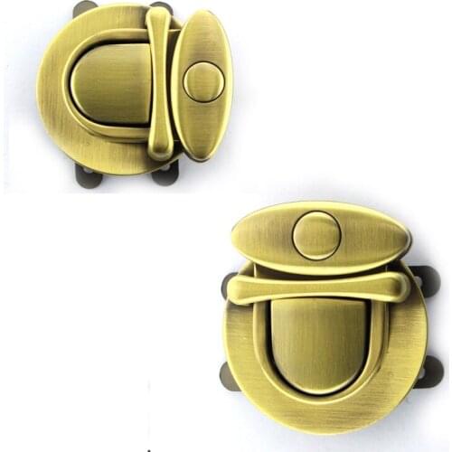 30x33 mm Bag Push Lock, Bronze Metal Purse Lock 10pcs/lot
