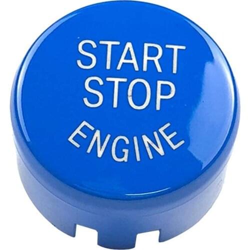 0.98'' Car Engine Start Stop Button Cover Trim With Off Button (Blue)