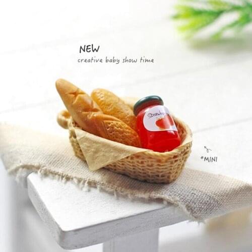 1Pc 1:12 Food Toy Jam Toast Basket Accessories DollsHouse Miniature Accessories