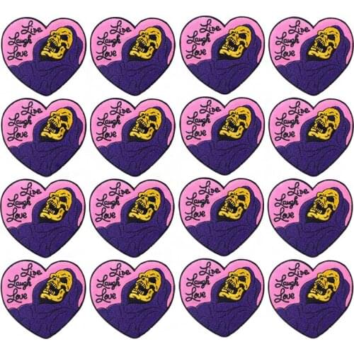 10PCS Grim Reaper Punk Patch On Clothes Stripes Embroidered Patches For Clothing Iron On Patches Rock Parches For Clothes DIY