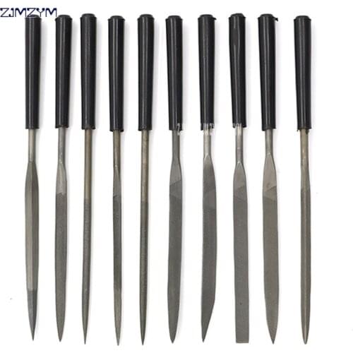 10pcs/Set Stone Jewelers Diamond Wood Carving Craft Metal Needles Files Sewing Mini needle File Set With 10 Unique Shapes3*140mm