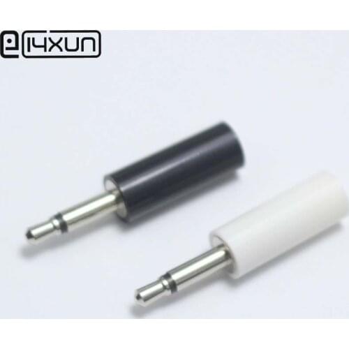 2pcs 2.5mm mono headset plug jack 2 pole 2.5 audio plug Jack Adaptor connector for phone white and black