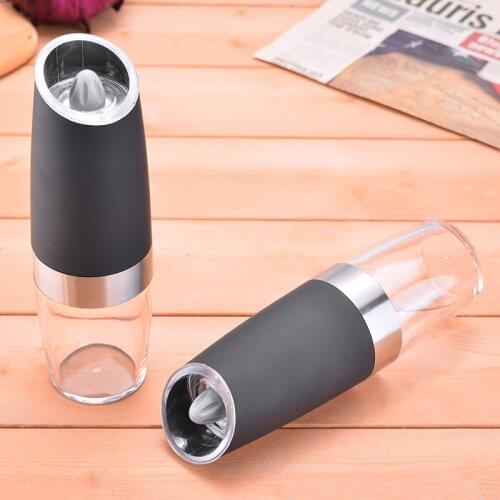2pcs/set Salt Pepper Mill Grinder Electric Pepper Spice Grain Mills Automatic Shaker Seasoning Storage Bottle Kitchen Tools