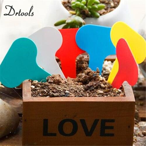Free shipping Random Color Plastic Plant Seed Labels Pot Marker Nursery Garden Stake Tags Cute Garden Labels 50 Pcs GT053