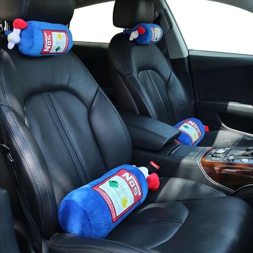 NOS Nitrous Oxide Bottle Pillow Car Decor Backrest Cushion Creative Plush Pillow Car Accessories