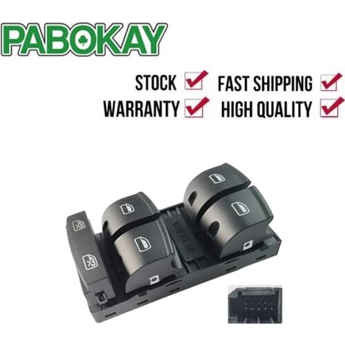 Master Power Window Switch for Audi A3 8P1 8PA 2003-2014 fit Q7 4L 2006 2007 2014 SUV 4F0959851F