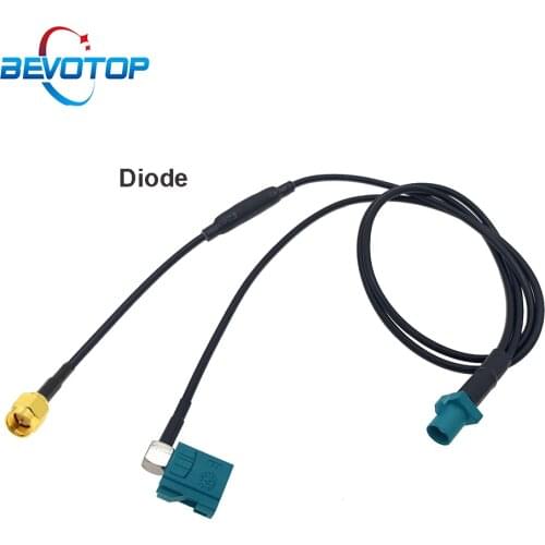 Fakra Z to SMA Male Y Type Splitter Cable With Diode RG174 Pigtail Car Navigation GPS Antenna Extension Cable for Android Device