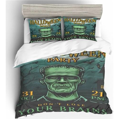 A Bedding Set 3D Printed Duvet Cover Bed Set Halloween Home Textiles for Adults Bedclothes with Pillowcase #WSJ55