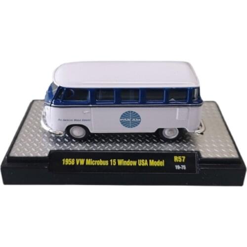 M2 Machines 1:64 Volks wagen 1958 VW Microbus 15 Window USA Collection Metal Die-cast Simulation Model Cars Toys